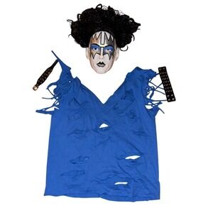 KISS Ace Frehley Halloween cosplay Rock Star Costume injection mask rare 4 piece